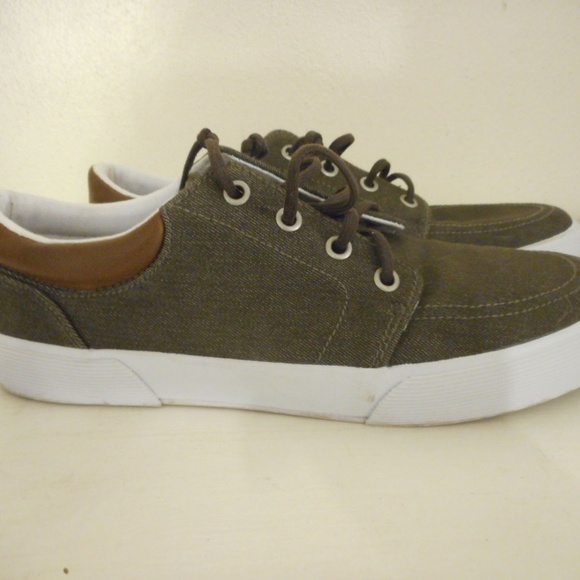 St John's Bay Brown Lace up Denim Shoes Sneakers - Picture 2 of 6